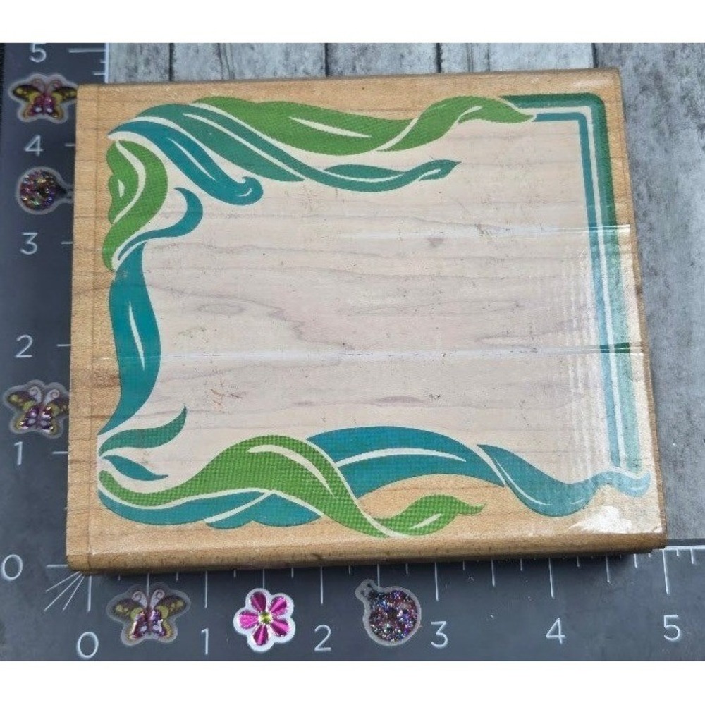 Rubber Stampede Twisting Leaf Frame Z793G Rubber Stamp Wood #E13